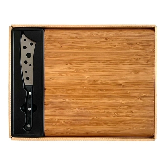 BAMBOO CHEESE SET Chopping & Cutting Board and Cheese Knife Set - Picture 2 of 4